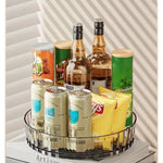 organisateur rotatif transparent moderne rangement cuisine condiments boissons alcoolisées cosmétiques snacks bouteilles bocaux