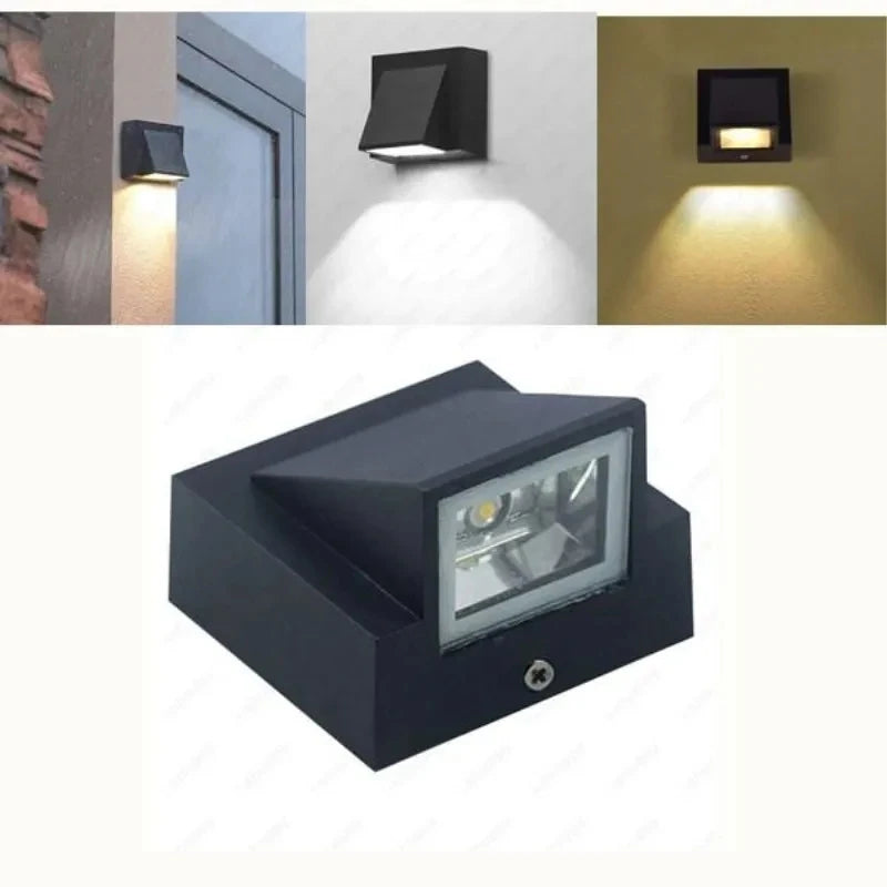 applique murale led moderne étanche ip65 noir mat extérieure 10w 220v