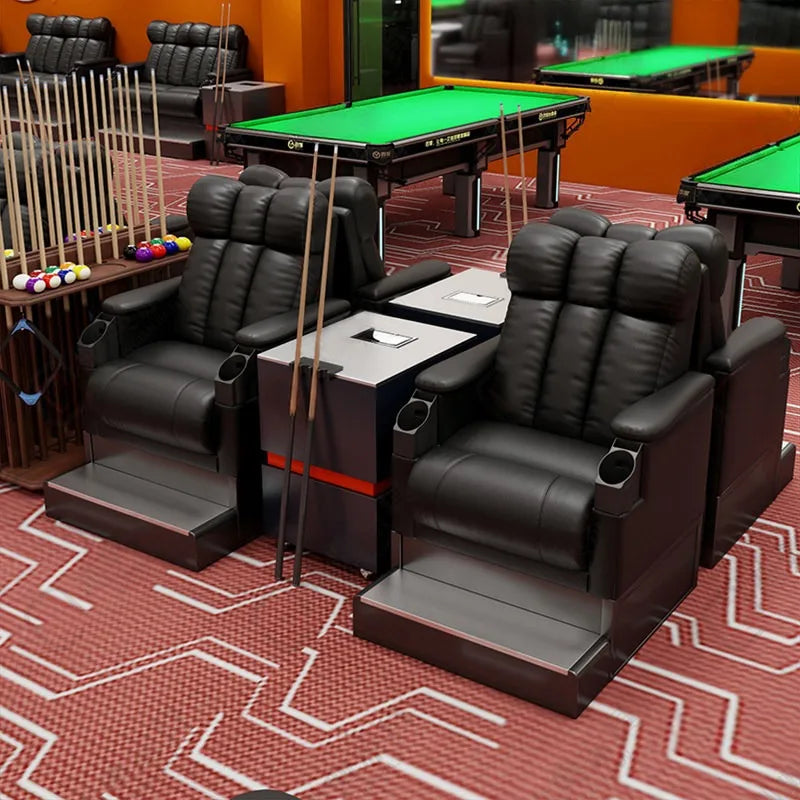 fauteuils cinéma noir simili cuir contemporain tablette intégrée porte gobelet porte papeterie