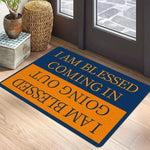 tapis d'entrée moderne antidérapant résistant rides bleu orange marron rose gris