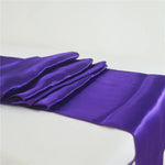 chemin table violet uni satin moderne décoration mariage fête anniversaire maison luxe chic