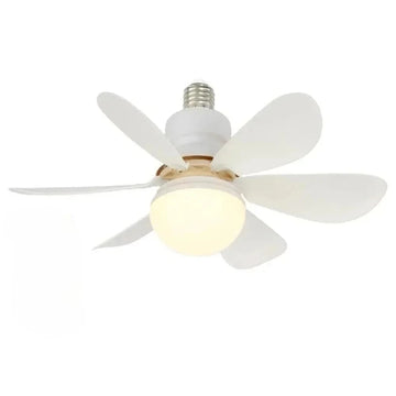 ventilateur moderne lumière led télécommande blanc noir pales lisses minimaliste