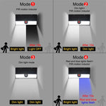 lampe solaire extérieure détecteur mouvement ip65 modes led moderne nickel brossé abs polycarbonate