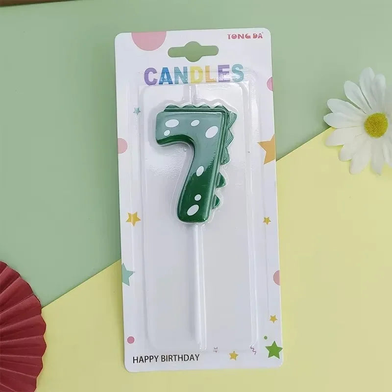 bougies chiffres vert dents crocodile sans flamme anniversaire décoration tringle numéros