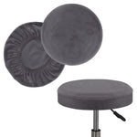 housse coussin tabouret rond velours beige moderne fixation protection siège fauteuil salon
