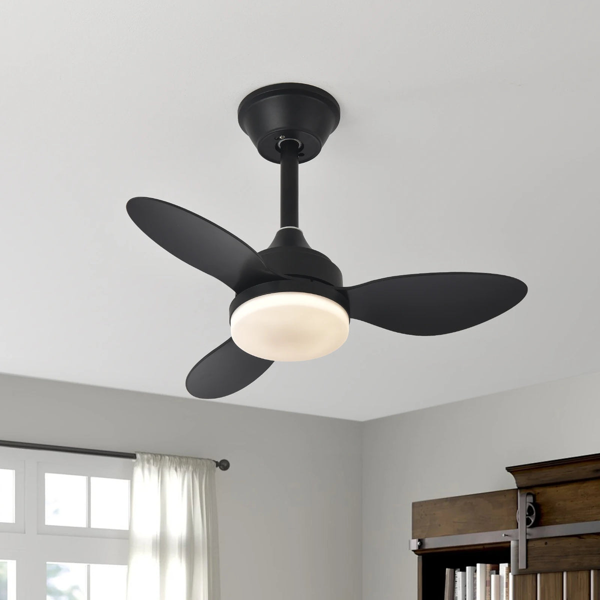 ventilateur led lumière télécommande blanc noir marron moderne traditionnelintérieurextérieur