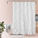 rideau douche polyester bleu clair rayures horizontales plissé moderne opale