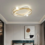lampe led moderne anneaux entrelacés noir or blanc chaud froid dimmable minimaliste chambre salon