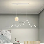 lampe suspendue moderne or noir blanc ligne ondulée lumière led 6000k 4500k 3000k
