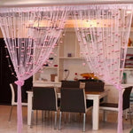 rideau rose fleurs franges polyester transparent asiatique fenetre octogonaleextérieur decoration maison