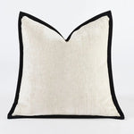 housse coussin polyester carré moderne bleu marine marron beige clair rouge contemporain