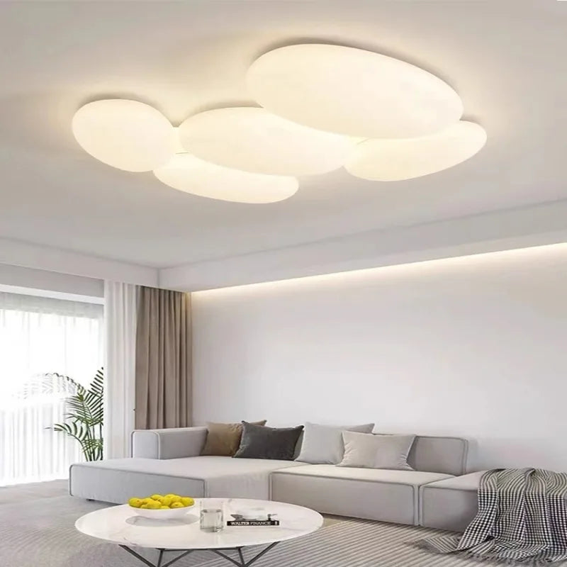 plafonnier moderne blanc nuages minimaliste éclairage chambre restaurant led toucher