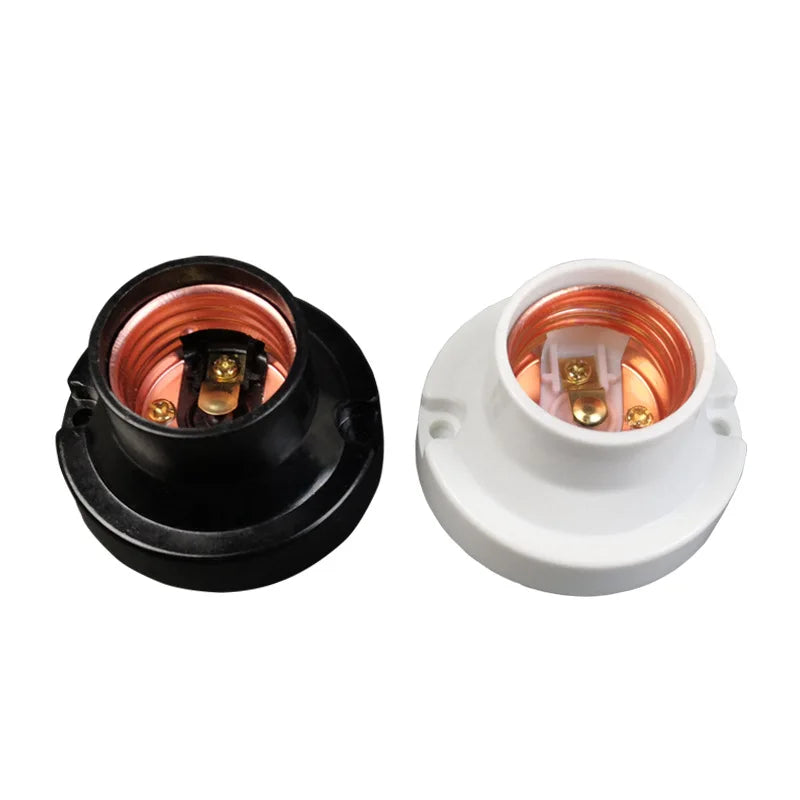 support lampe led e27 noir blanc douille aluminium industrial vintage 120degres 6a 250v 35mm