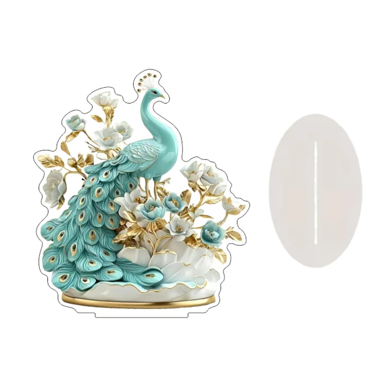 figurines decoratives animaux elements religieux luxueux base transparente effet scintillant motifs floraux