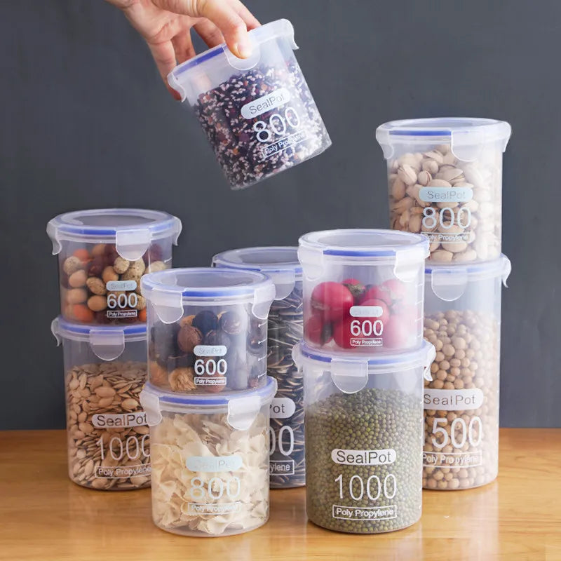 contenants hermétiques aliments transparents clips qualité alimentaire modernes pratiques 600ml 800ml 1000ml 1500ml