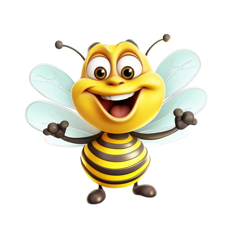 autocollant mural dessin animé avion rayures jaune noir ailes translucides adhésif chambre enfant decoration