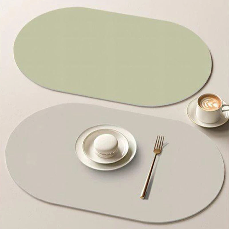 tapis table moderne motif géométrique motif alimentaire vert pastel grisclair