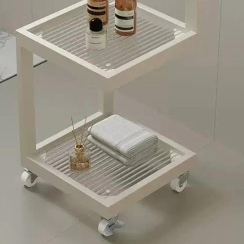 étagère mobile.storage rack blanc noir moderne roulettes serviettes parfums