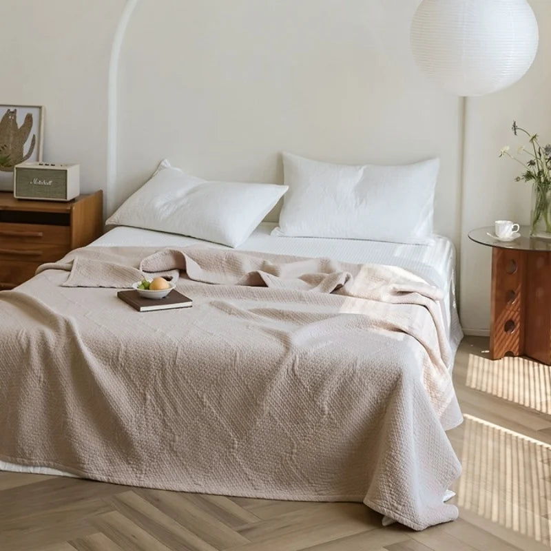 couverture coton 100% jacquard solide couleur pointillé moderne voyage literieDecorationOutdoor