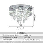 lustre cristal suspendu moderne argenté gouttes transparentes salon salle manger luxe