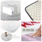 Tapis en flanelle douce et confortable avec une surface en microfibre et un rembourrage en mousse à mémoire de forme, offrant un aspect épuré avec un motif graphique géométrique.