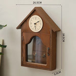 décoration murale bois rustique horloge miroir porte clés animaux plantes vintage