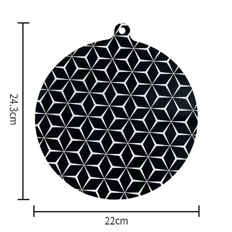 tapis protection poignées casserole moderne noir blanc losange 22cm diamètre pièces okoils