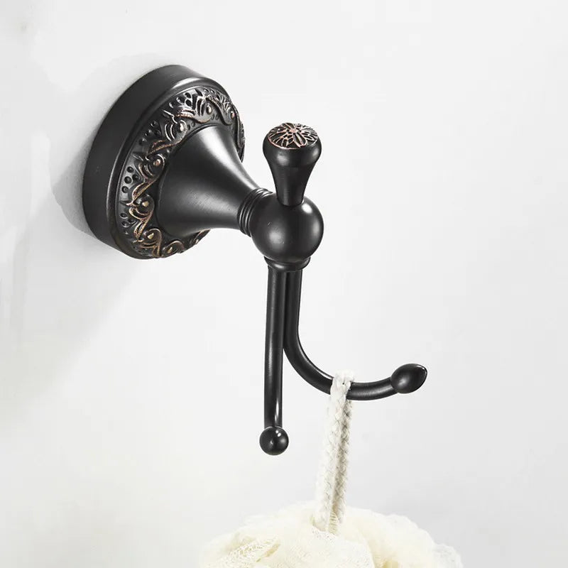 accessoires salle bain cuivre laiton noir classique brosse toilette porte serviettes papier hygiénique móc