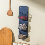 sac rangement mural gris bleu tissu maille moderne couches poches pratiques