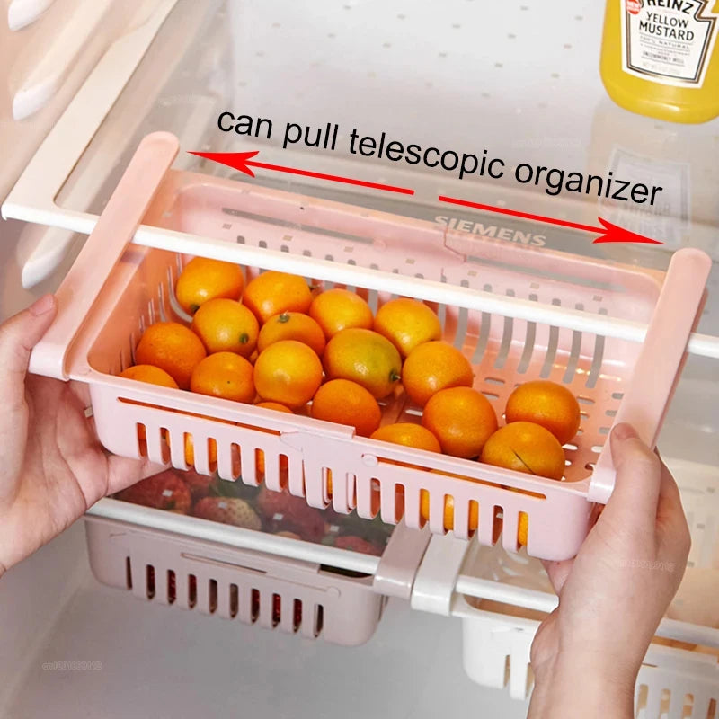 paniers rangement blanc rose bleu perforés modernes clips réfrigerateur storage rack adjustable cuisine