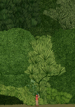 tableau moderne impression toile verte paysage végétal sans cadre décoration maison contemporain fixations bois