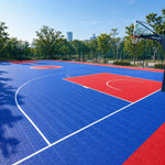 Terrain basket bleu rouge vert moderne carreaux antidérapants PVC sol sportifs adhésifs