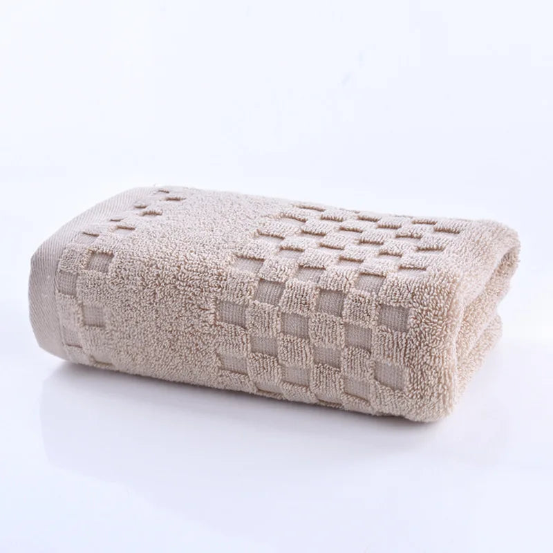 serviette bain coton carreaux gris moderne séchage rapide 70x140cm pliable toilette absorption efficace lavable