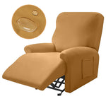 Housse fauteuil inclinable gris clair uni moderne adhésif poche respirante durable confortable hydrofuge lavable