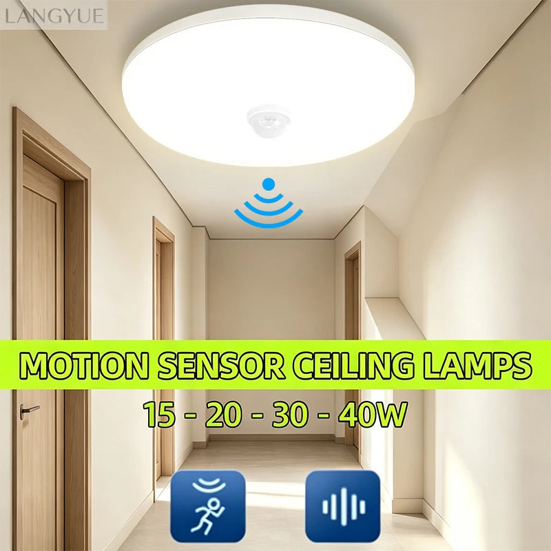 lampe détecteur mouvement blanc moderne 20w 30w 40w 15lumieres led