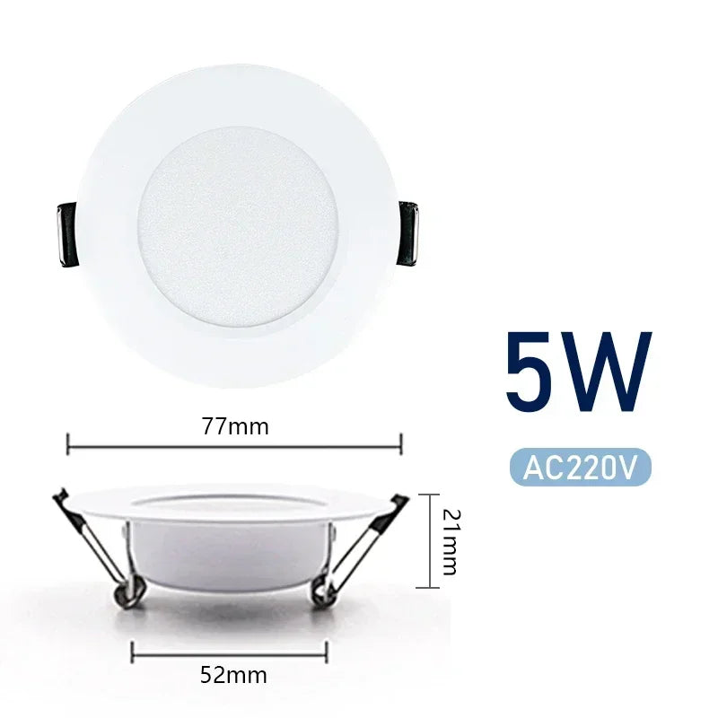 spots led blancs modernes clips métalliques 3w 5w 7w 9w 12w 15w 220v