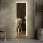 miroir pied moderne éclairage led blanc noir minimalisteintérieur