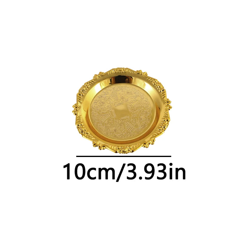 plateau decoratif or argent ornements baroques classique vintage boucles oreilles bracelet 7.5cm 10cm 15cm