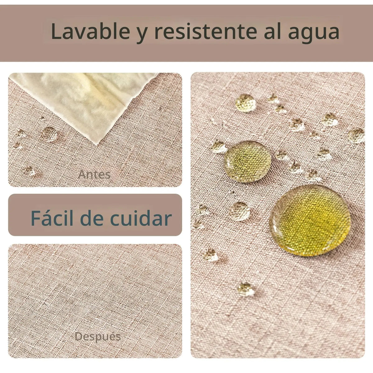 nappe table imperméable beige texture lin classique réutilisable extérieur mariage festive