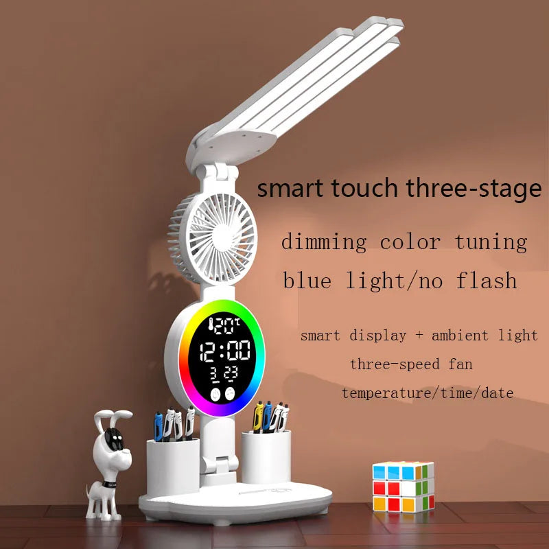 lampe led ventilateur écran digital supports accessoires multifonctionnelle charge usb