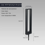 Lampe solaire moderne alliage d'aluminium led ip65 étanche noir minimaliste jardinextérieur