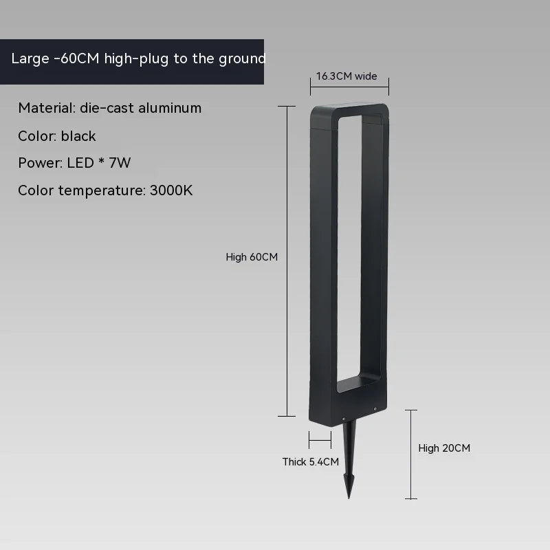 Lampe solaire moderne alliage d'aluminium led ip65 étanche noir minimaliste jardinextérieur