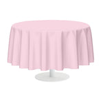 nappe table ronde rose clair plastique moderne opacité diamètre 213cm centre blanc