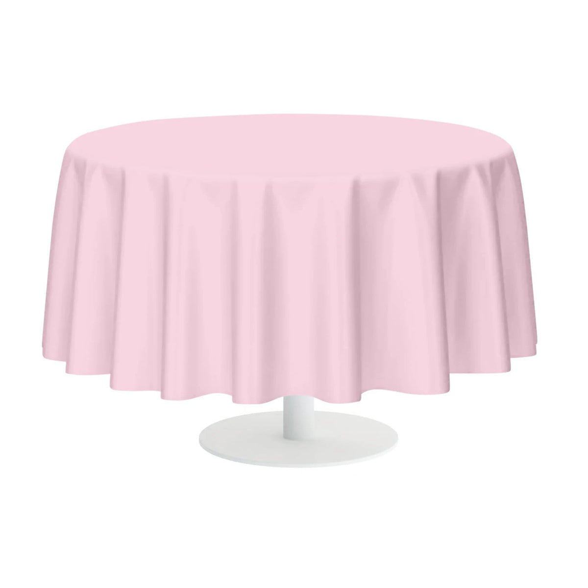 nappe table ronde rose clair plastique moderne opacité diamètre 213cm centre blanc