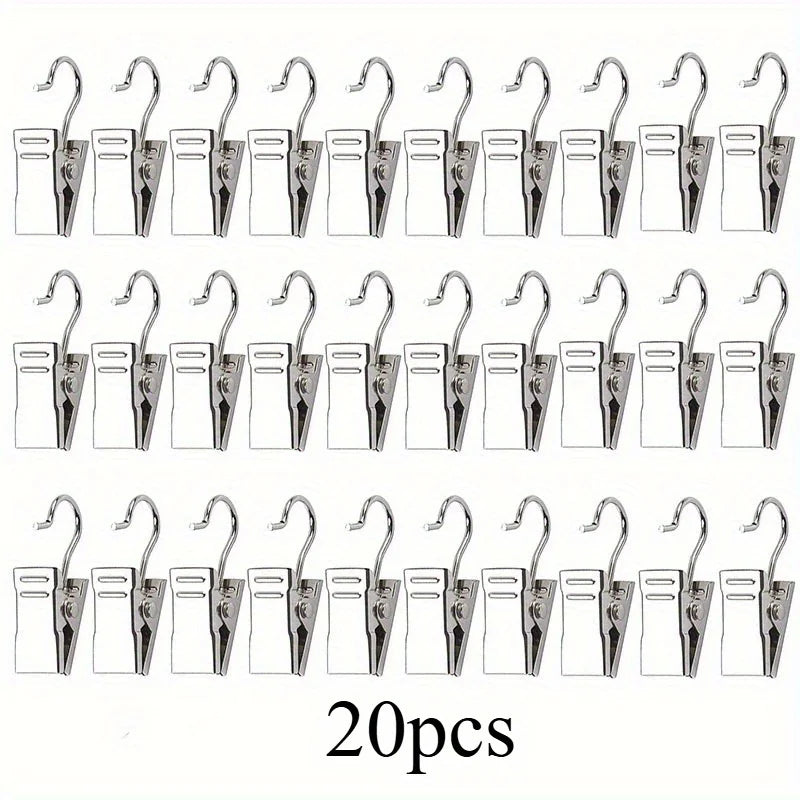 attaches parisiennes crochet métal argenté utilitaires suspension rideaux festifs lumières auvents minimaliste