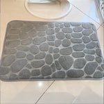 tapis sol salle bain rose clair gris violet texture cailloux moderne antidérapant polyester pile