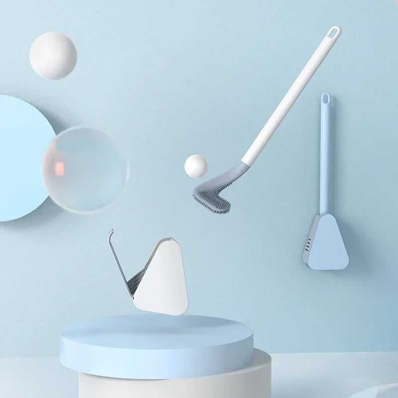 brosse wc silicone gris blanc moderne respectueux environnement bristles poignée