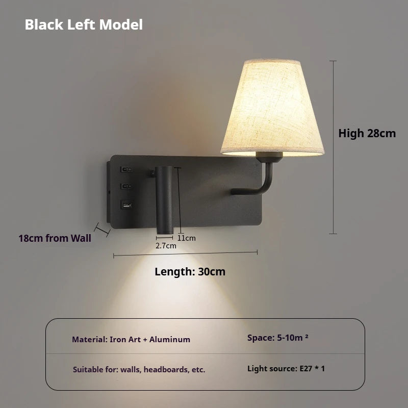 lampe murale moderne prise usb abatjour orientable blanc beigeclair