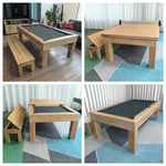 table billard transformable table manger ping pong 7ft 8ft 9ft ardoise bois cuir modernes