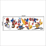 stickers muraux 3d super mario personnages cartoon bleu rouge vert jaune